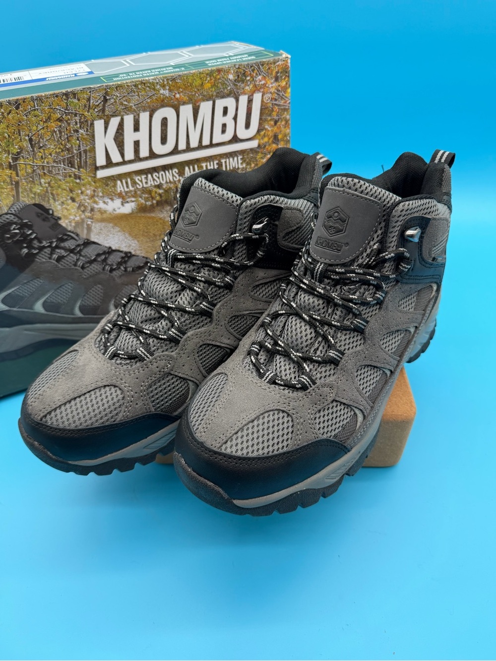 Khombu Men's Gray and Black Trail Boots Hiking US size 9